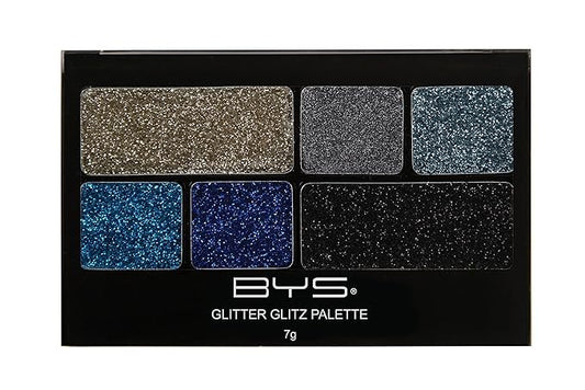 BYS Glitter Glitz Gel for Eyes and Face Eye 6 Shade Makeup Palette - Azure Blue-Velvo Beauty