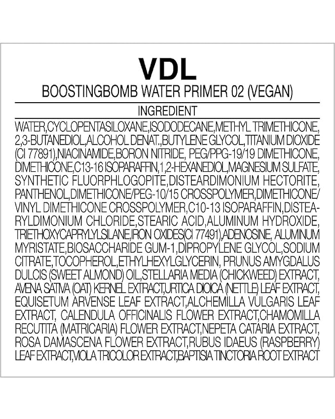 VDL Boosting Bomb Water Primer (Natural Finish, 1fl oz) - Makeup Base, Natural Radiance Booster. Smooth & Even Skin Tone, Moisturizer. Korean Skin Care for Perfect Canvas. Vegan Formula Cream,-Velvo Beauty
