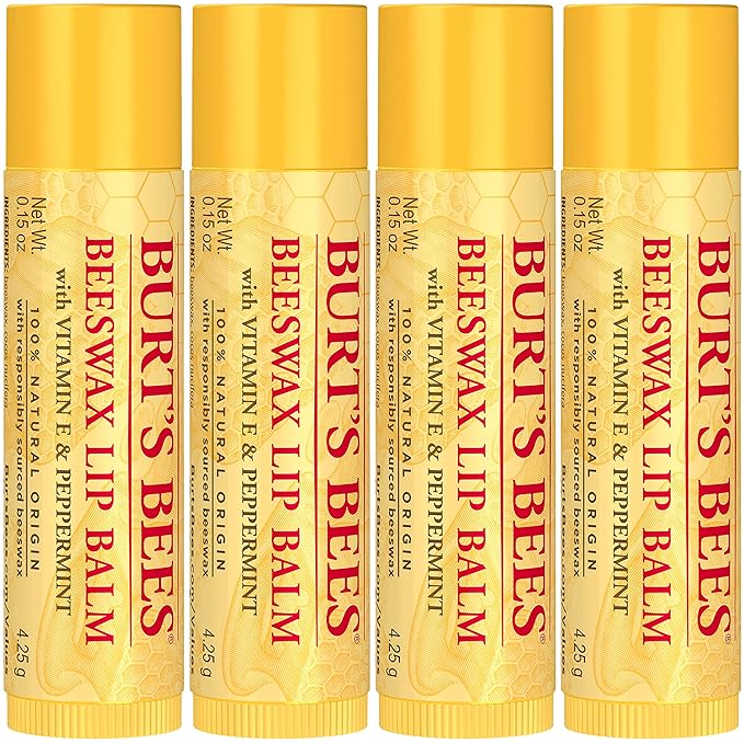 Beeswax Lip Balm Pack by Burts Bees for Unisex - 4 x 0.15 oz Lip Balm-Velvo Beauty