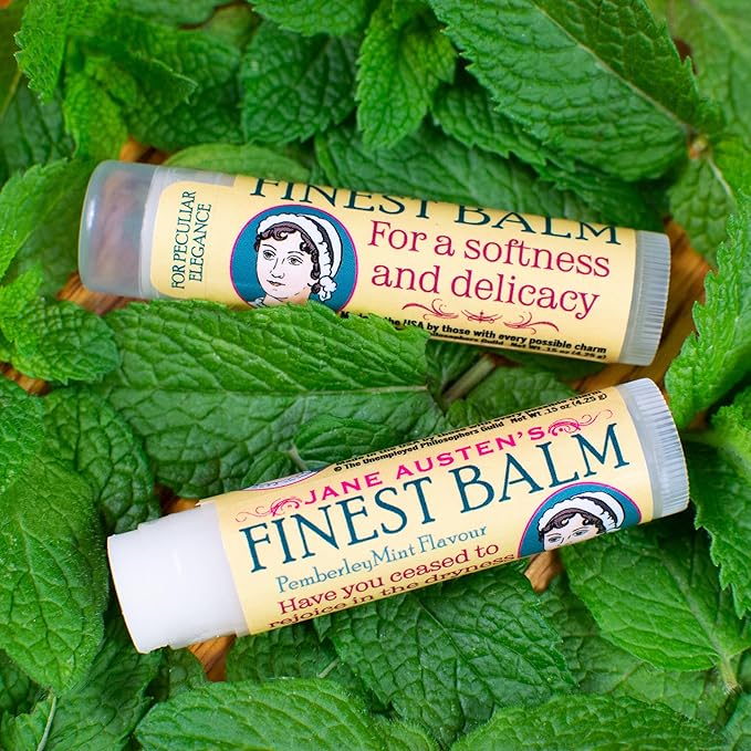 Jane Austen's Finest Balm, Lip Balm Tube, Peppermint Flavored - Cruelty-Free and Made in the USA from Natural and Imported Ingredients-Velvo Beauty
