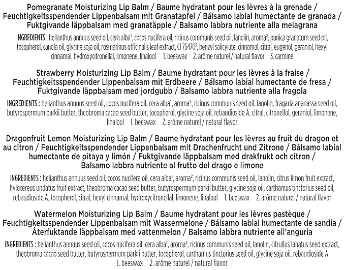 Burt's Bees Bee Mine Lip Balm Gift Set, Strawberry, Dragonfruit Lemon, Pomegranate and Watermelon, 4 Personalized Lip Balms, Pack May Vary-Velvo Beauty