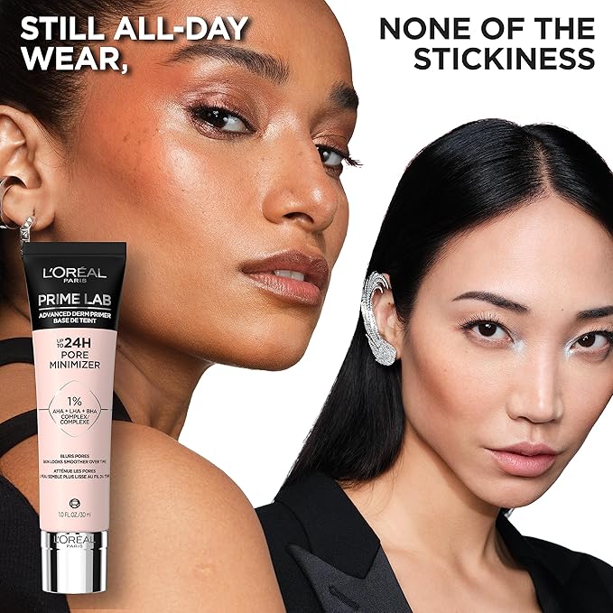 L'Oreal Paris Prime Lab Up to 24H Pore Minimizer Face Primer Infused with AHA, LHA, BHA Complex to Smooth and Extend Makeup Wear, 1.01 Fl Oz-Velvo Beauty