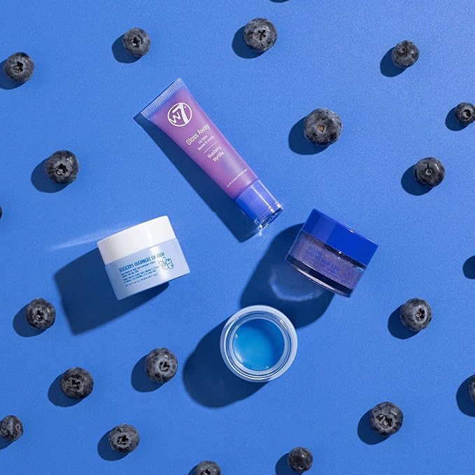 W7 Sweet Dreams Lip Care Trio - 3 Piece Set - Overnight Lip Mask, Lip Balm & Lip Scrub - Blueberry-Velvo Beauty