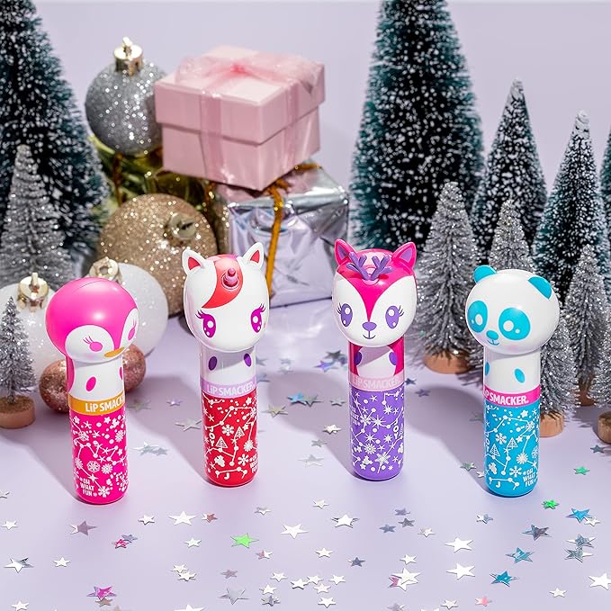 Lip Smacker Lippy Pals Unicorn Holiday, Flavored Moisturizing & Smoothing Soft Shine Lip Balm, Hydrating & Protecting Fun Tasty Flavors, Cruelty-Free & Vegan - Cotton Candy Dream-Velvo Beauty