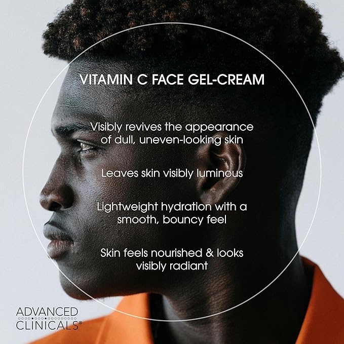 Advanced Clinicals Brightening Vitamin C Body Cream + Potent Vitamin C Face Moisturizer Gel Cream 2pc Skincare Set For Women & Men To Diminish Appearance Of Dark Spots, Wrinkles, & Dry Skin, 2pc Set-Velvo Beauty