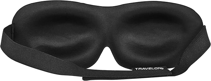 Travelon Eye Mask, Black, 8 x 3-Velvo Beauty