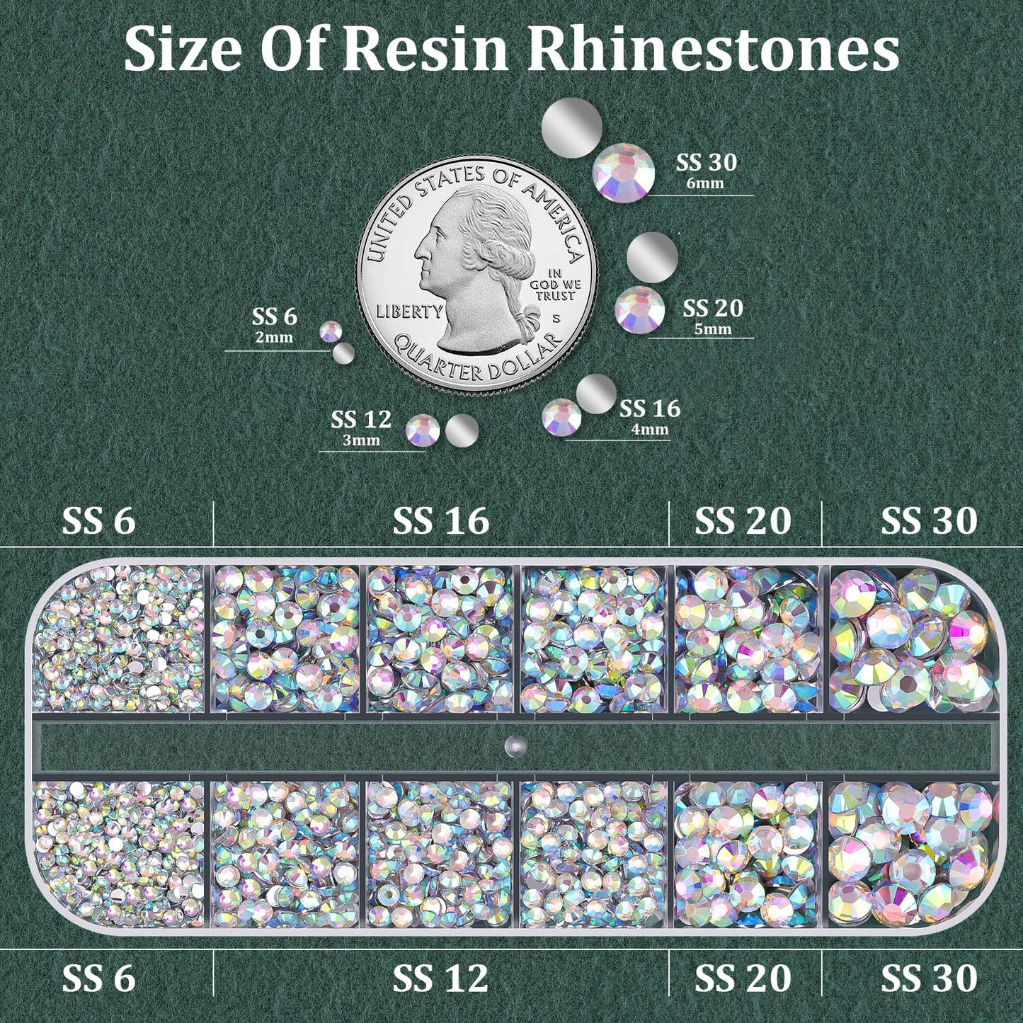 Resin Rhinestones for Crafting with B7000 Jewelry Glue, 1 Box AB Flatback Crystals with 3Pcs 10ml Glue for Bedazzling Crafts DIY Nail Art Makeup，Non Hotfix Gems for Clothing Shoes-Velvo Beauty
