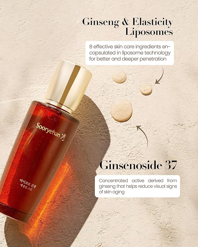 SOORYEHAN Micro Ginseng Essential Skincare Special Set (540 ml/18.26 fl oz) - Wrinkles/Fine Lines, Skin Elasticity & Intensive Hydration. Amino Acids & Ginsenocide-Velvo Beauty