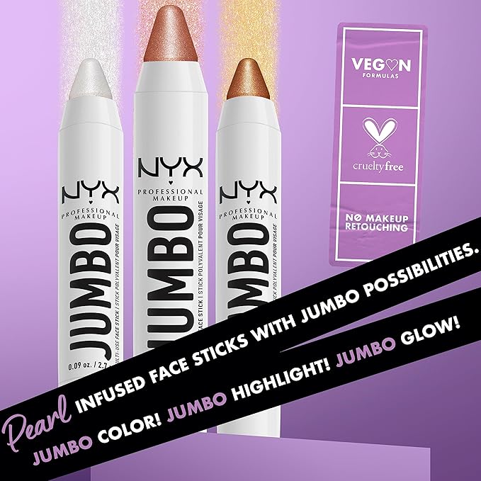 NYX PROFESSIONAL MAKEUP, Jumbo Multi-Use Face Highlighter Stick - Coconut Cake-Velvo Beauty