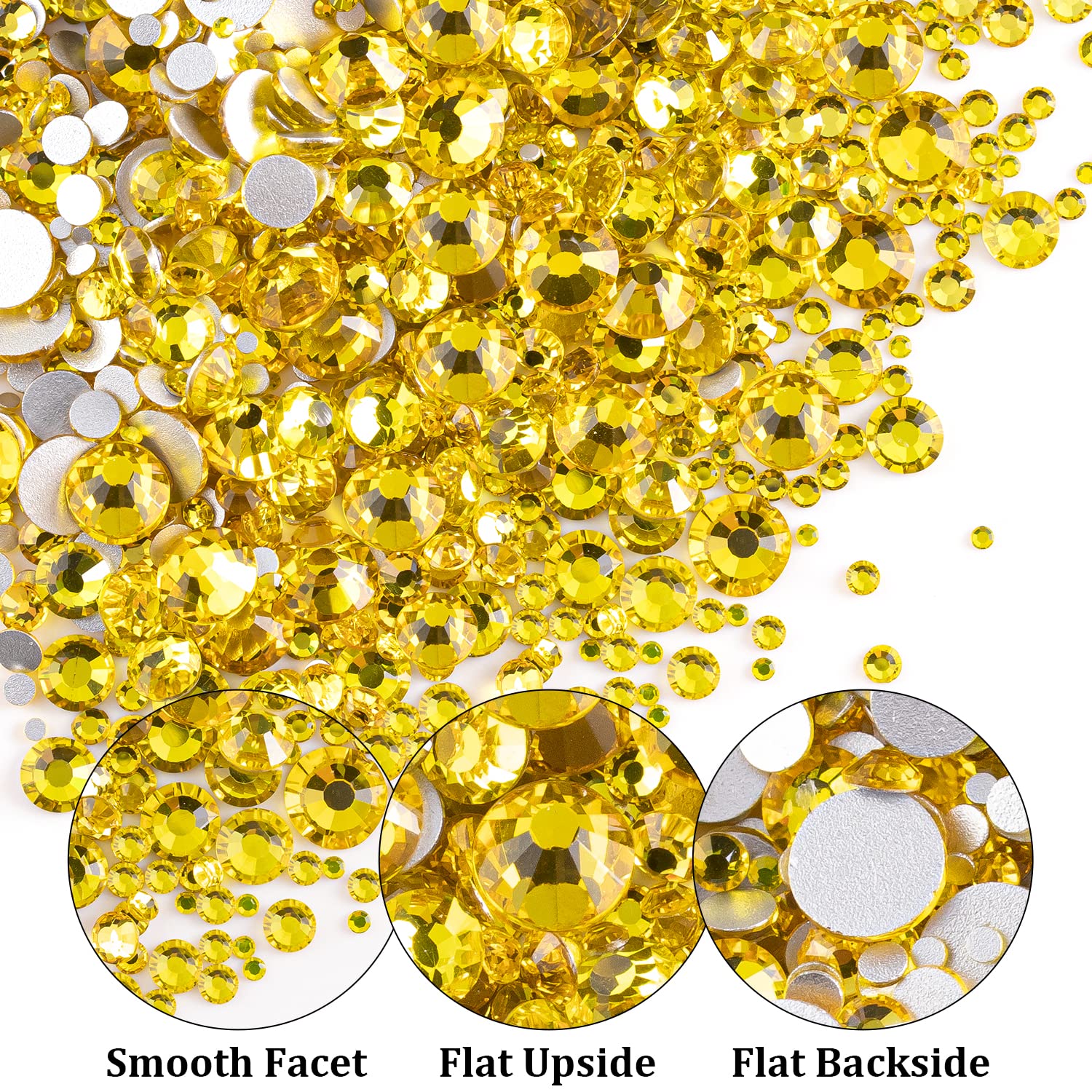 Two Packs of Flatback Rhinestones 4520 Pcs Colorful Nail Art Rhinestones Flatback Crystal Colorful+Lemon Yellow Rhinestone with Picker Pencil and Tweezer for Nail Art and Decoration-Velvo Beauty