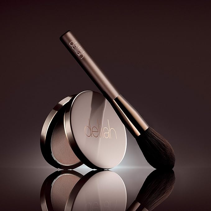 delilah - Sunset - Matte Bronzer Compact - Light Medium - Easily Blendable - Silky texture, Lightweight, Long-lasting, Natural hydration - Sun Kissed glow - Paraben Free - Cruelty-Free - 0.39 Oz-Velvo Beauty