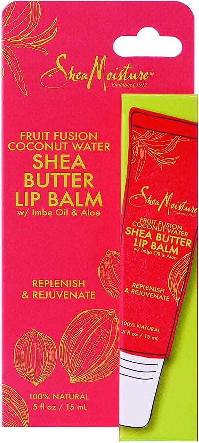 Shea Moisture Fruit Fusion Coconut Water Butter Lip Balm Care for Unisex, 0.5 Ounce-Velvo Beauty