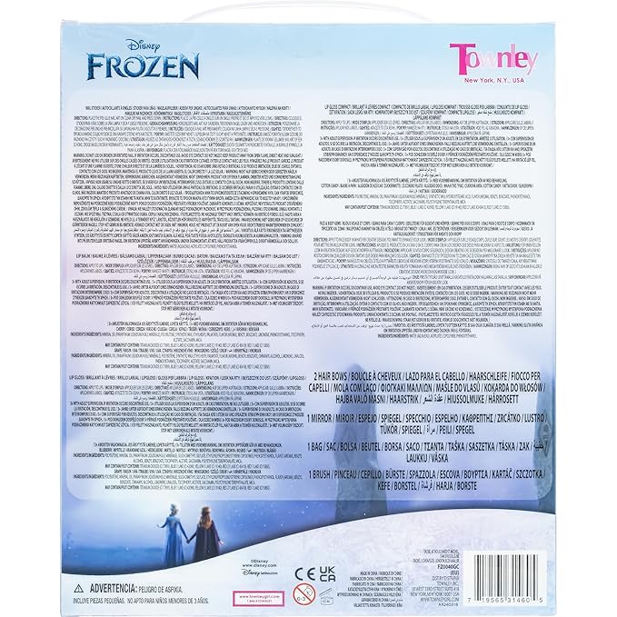 Disney Frozen - Townley Girl Super Sparkly Cosmetic Beauty Makeup Set For Girls with Clips, Lip Gloss, Nail Stickers, Lip Balm, Nail Gems and Mirror For Parties, Sleepovers & Makeovers-Velvo Beauty