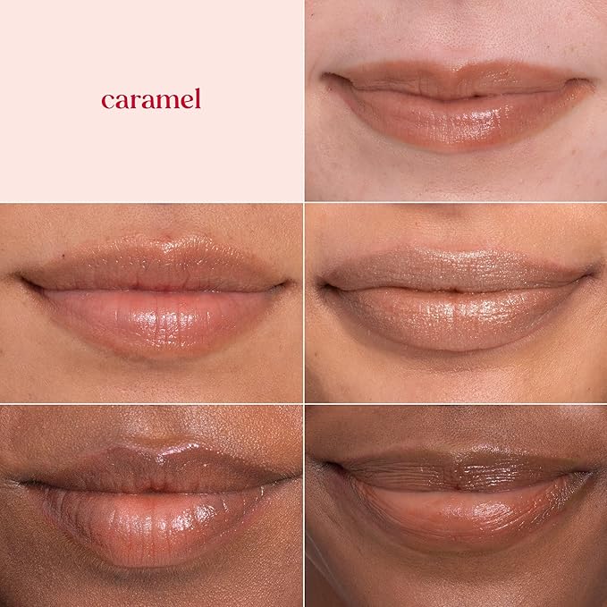 Burt's Bees Shimmer Lip Tint Set, Tinted Lip Balm Stick, Moisturizing for All Day Hydration with Natural Origin Glowy Pigmented Finish & Buildable Color, Caramel (4-Pack)-Velvo Beauty