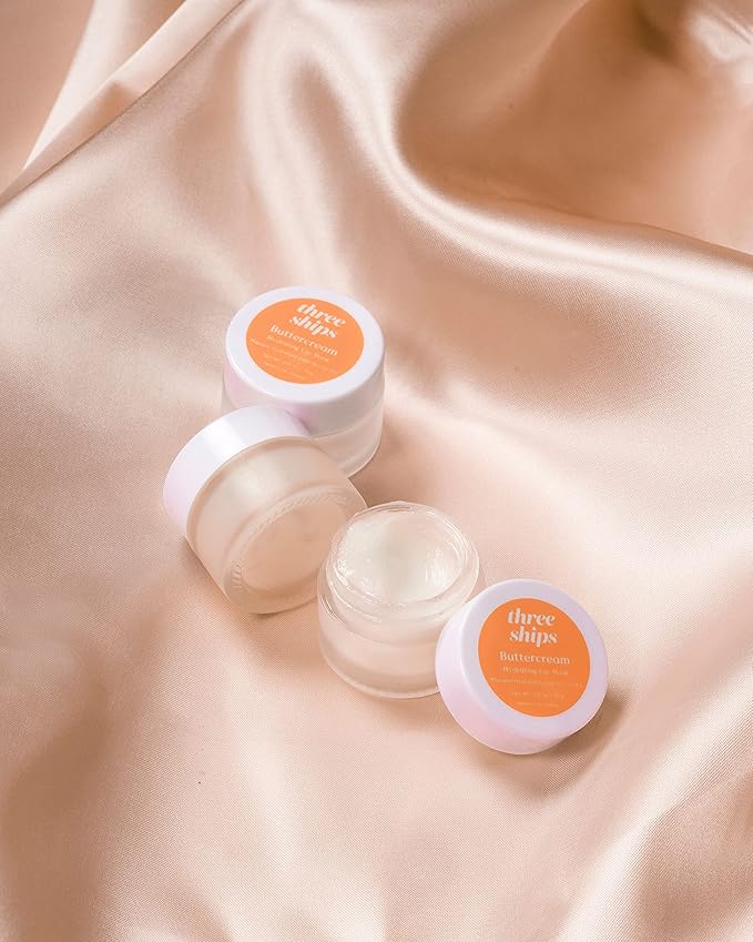 Three Ships Buttercream Hydrating Lip Mask – Intensive Vegan Lip Moisturizer – As Seen on TV – Soothing, Natural Lip Conditioner Treatment for Dry, Damaged Lips, 15g-Velvo Beauty