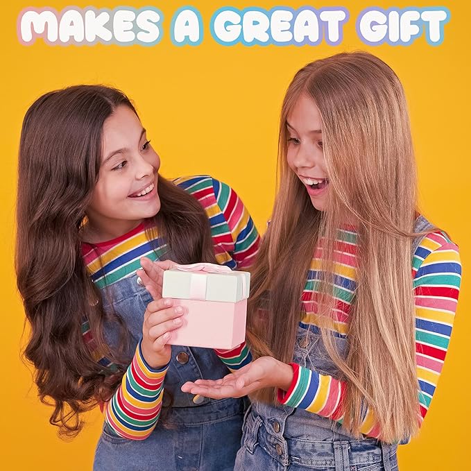 Expressions - 5pc Cosmetics Lip Kit For Kids w/Lip Glosses, Lip Balms & Tin Box Storage Case,I Believe in Unicorns Hologrpahic,Washable + Non Toxic-Velvo Beauty