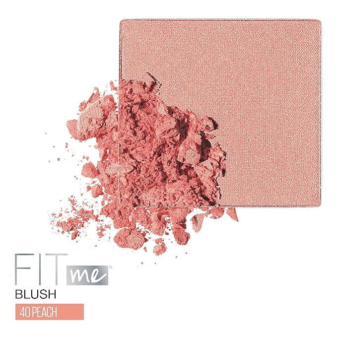 Maybelline Fit Me Blush, Lightweight, Smooth, Blendable, Long-lasting All-Day Face Enhancing Makeup Color, Peach, 1 Count-Velvo Beauty