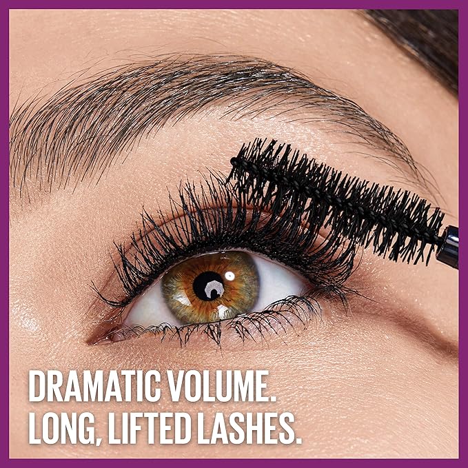 Maybelline The Falsies Lash Lift Washable Mascara Volumizing, Lengthening, Lifting, Curling, Multiplying, Eye Makeup, Blackest Black, 1 Count-Velvo Beauty