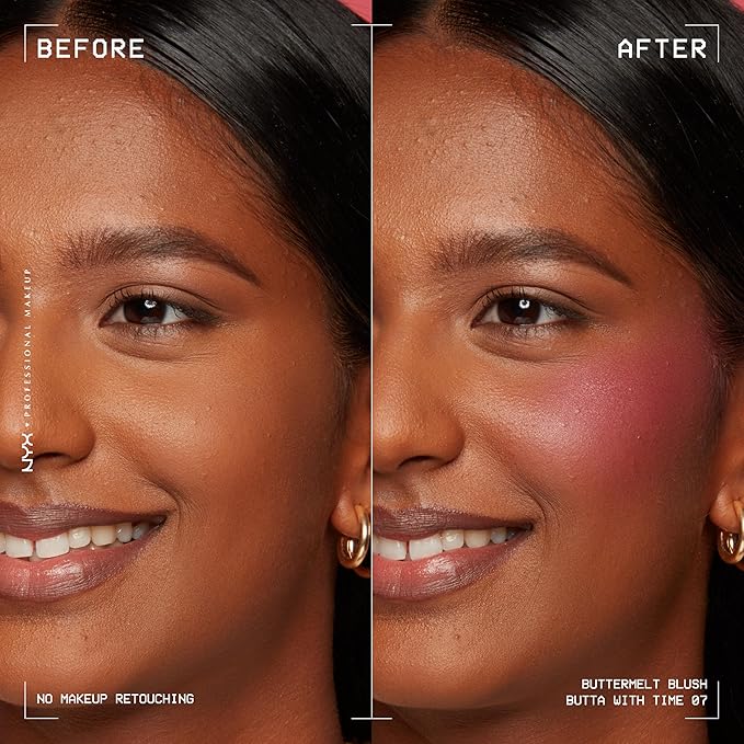 NYX PROFESSIONAL MAKEUP Buttermelt Powder Blush, Fade and Transfer-Resistant Blush, Up to 12HR Make Up Wear, Vegan Formula - Butta With Time-Velvo Beauty