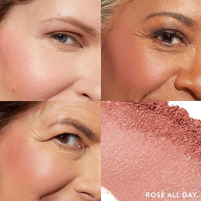 LAURA GELLER NEW YORK Baked Blush-n-Brighten Marbleized Blush for Cheeks - Rosé All Day - Natural Finish - Buildable Color-Velvo Beauty