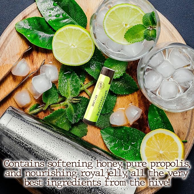 Savannah Bee Lip Balm Hanger 0.15 oz - Invigorating Mint Flavor - Natural Ingredients for Supple, Soft Lips - Convenient Hanger Design (.15 Oz, Key Lime)-Velvo Beauty