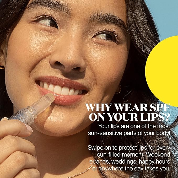 Supergoop! Lipscreen Sheer SPF 30 - Lightweight Clear Lip Balm with Acai Fruit Oil - Hydrates & Protects - Natural Finish - 0.12 oz-Velvo Beauty