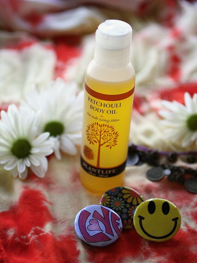 Plantlife Patchouli Body Oil - Moisturizing Natural Body Oil for All Skin Types - Nourishing Dry Skin and Making It Feel Soft and Silky for Women & Men - Bath, Body & Massage Oil - 4oz-Velvo Beauty