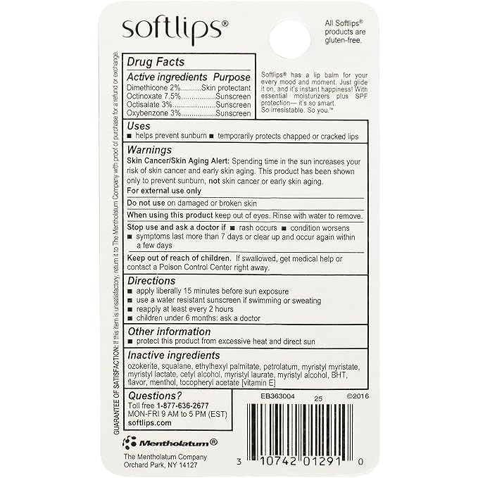 Softlips Hydration and Protection With Spf 20, Vanilla-Velvo Beauty
