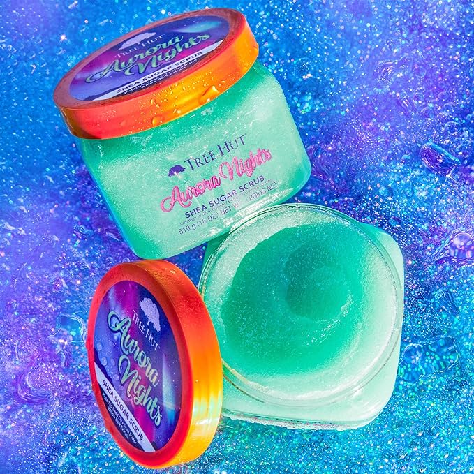 Tree Hut Aurora Nights Shea Sugar Scrub | Exfoliating Body Scrub Removes Dead, Dry Skin for a Soft & Hydrated Feel | Nourishing Essential Body Care | 18 fl oz.-Velvo Beauty