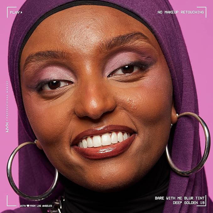 NYX PROFESSIONAL MAKEUP Bare With Me Blur Skin Tint Foundation Make Up with Matcha, Glycerin & Niacinamide - Deep Golden-Velvo Beauty