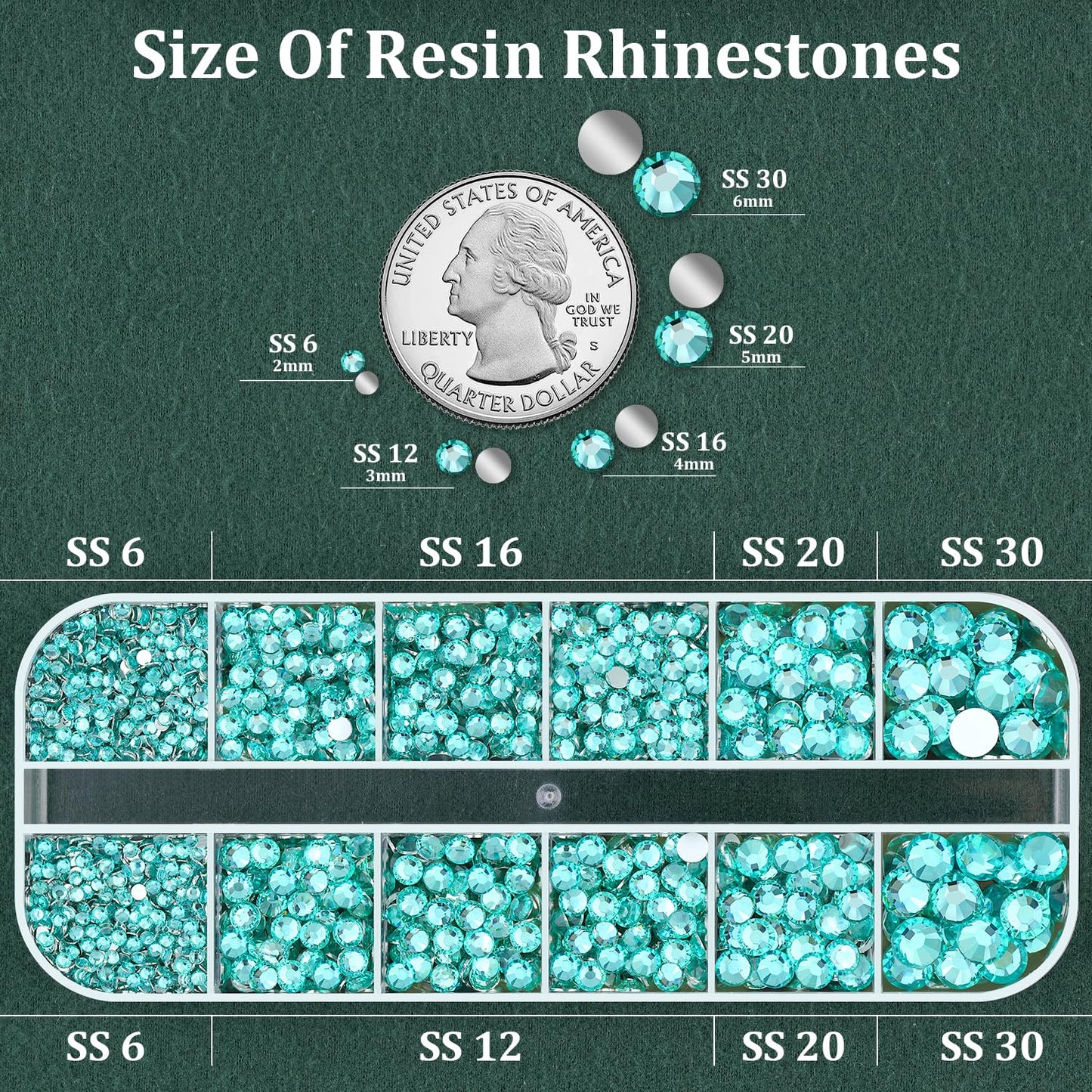Resin Rhinestones for Crafting with B7000 Jewelry Glue, 1 Box Aquamarine Flatback Crystals with 3Pcs 10ml Glue for Bedazzling Crafts DIY Nail Art Makeup，Non Hotfix Gems for Clothing Shoes-Velvo Beauty