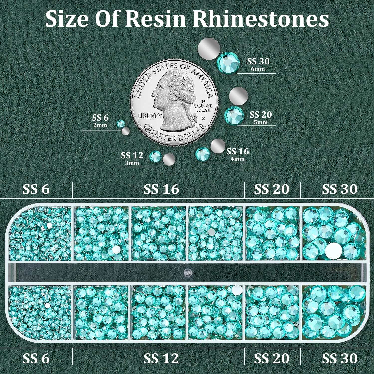 Resin Rhinestones for Crafting with B7000 Jewelry Glue, 1 Box Aquamarine Flatback Crystals with 3Pcs 10ml Glue for Bedazzling Crafts DIY Nail Art Makeup，Non Hotfix Gems for Clothing Shoes-Velvo Beauty