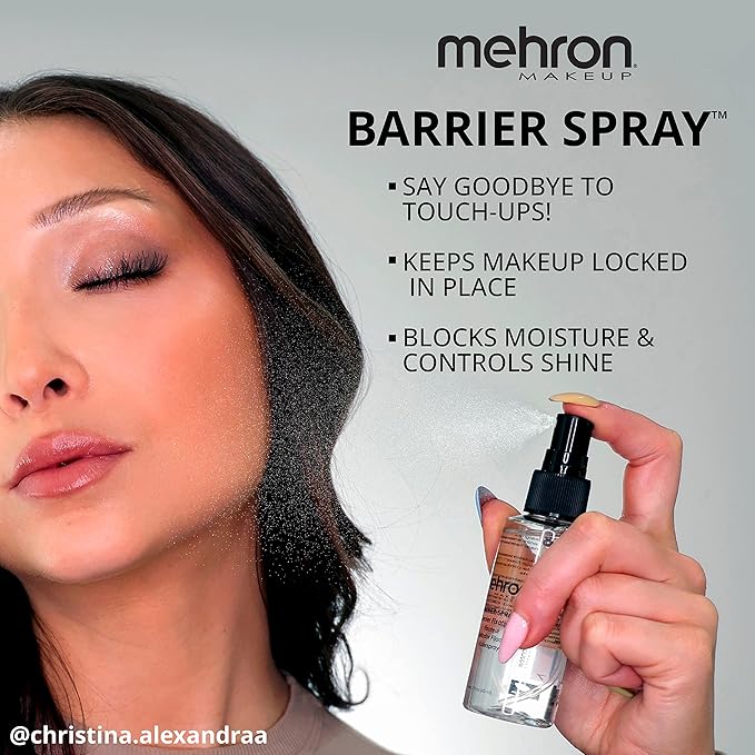 Mehron Makeup Barrier Spray | Setting Spray for Makeup | Makeup Setting Spray for Face 1 fl oz (29 ml)-Velvo Beauty