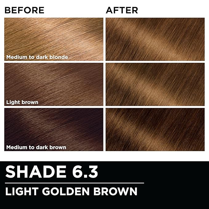 Garnier Hair Color Olia Ammonia-Free Brilliant Color Oil-Rich Permanent Hair Dye, 6.3 Light Golden Brown, 1 Count (Packaging May Vary)-Velvo Beauty