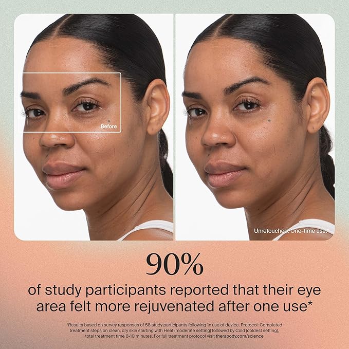 Therabody TheraFace Depuffing Wand – Cold and Heat Skincare Treatment to Depuff and Glow; Beauty Wand, Face Roller and Eye Massager for Eye Puffiness, Dark Circles and Skin Radiance (White)-Velvo Beauty