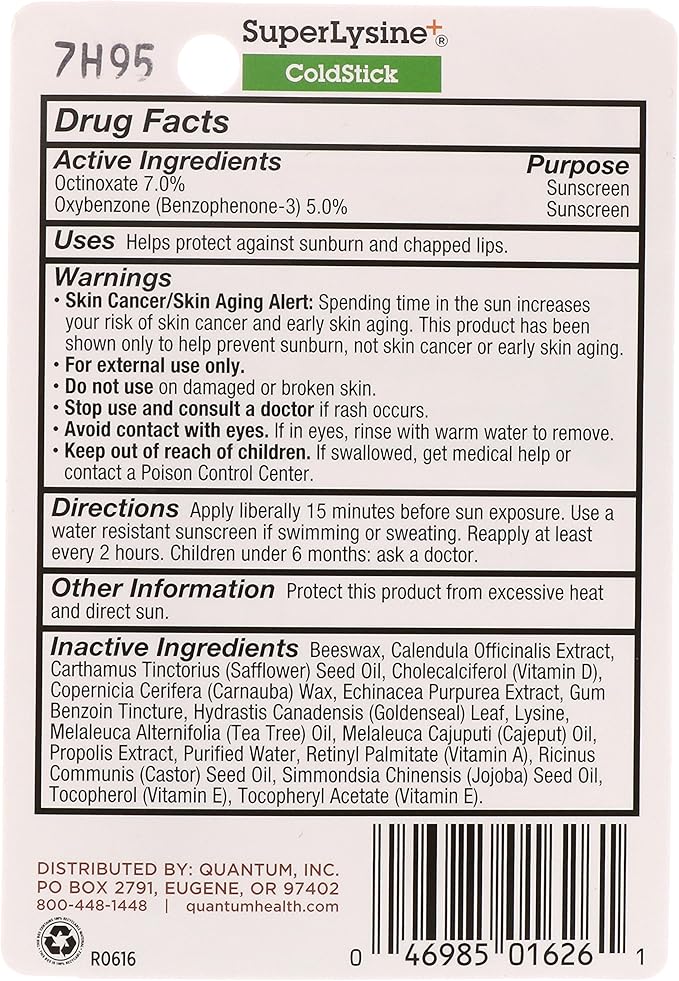 Quantum Super Lysine + ColdStick Lip Protectant & Treatment - 0.18 oz-Velvo Beauty