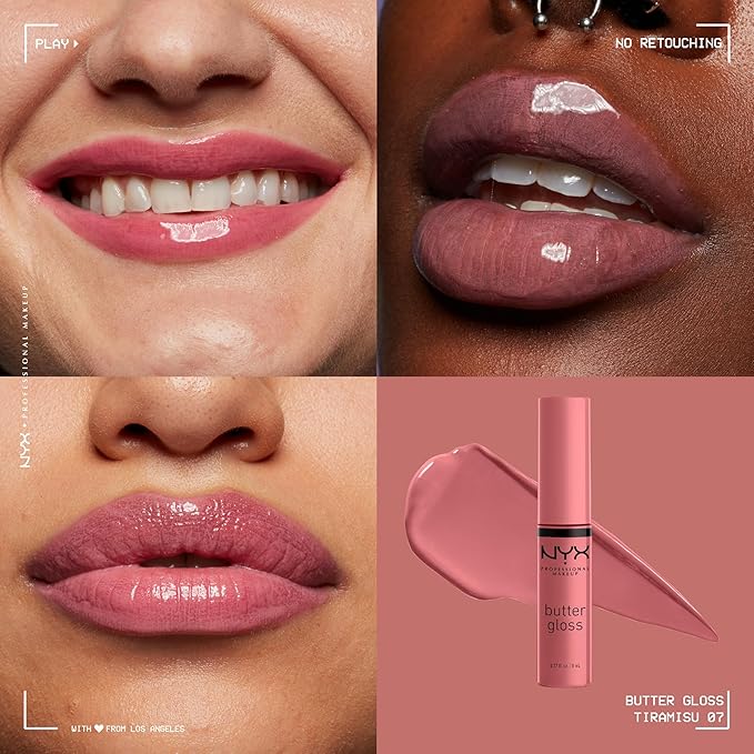 NYX PROFESSIONAL MAKEUP Butter Gloss, Non-Sticky Lip Gloss - Tiramisu (Brown)-Velvo Beauty