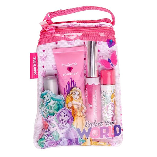 Lip Smacker Princess Glam Bag Makeup Set, Lip Balm, Lip Gloss, Nail Polish, Lotion-Velvo Beauty