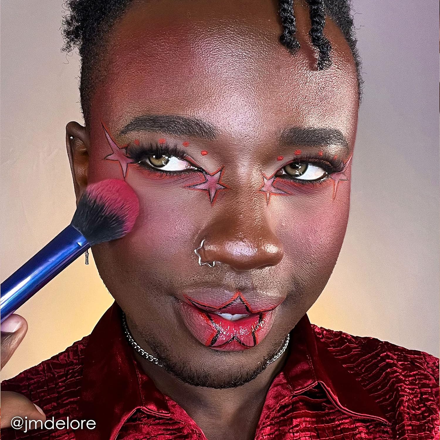 Mehron Makeup StarBlend Cake Makeup | Wet/Dry Pressed Powder | Powder Foundation | Red Face Paint & Body Paint 2 oz (56g)-Velvo Beauty