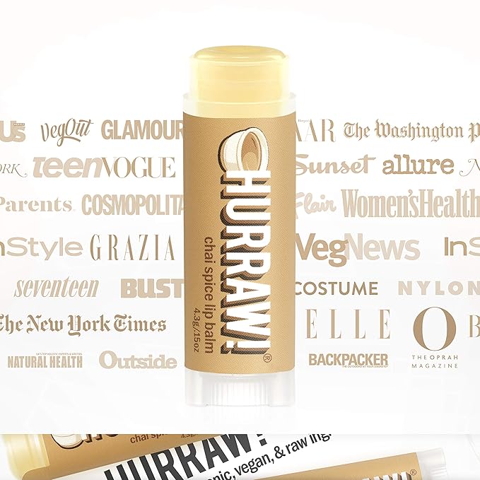 Hurraw! Chai Spice Lip Balm: Organic, Certified Vegan, Cruelty and Gluten Free. Non-GMO, 100% Natural Ingredients. Bee, Shea, Soy and Palm Free. Made in USA-Velvo Beauty