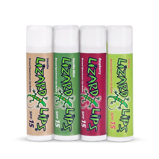 Lizard Lips SPF 15 Lip Balm (4 Flavor Variety)-Velvo Beauty