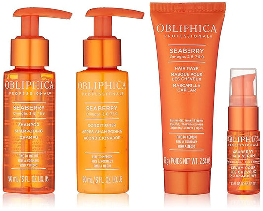 Obliphica Seaberry Fine to Medium Travel Kit - Elevate Your Hair Care On the Go-Velvo Beauty