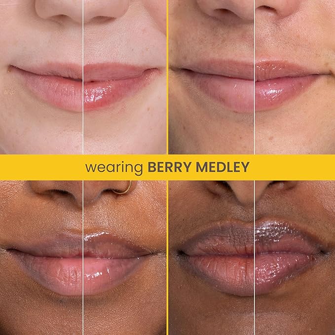 Burt's Bees Rescue Lip Relief, Berry Medley, Hydrating Lip Balm for Dry Cracked Lips, with Responsbily Sourced Beeswax and Shea Butter, 100% Natural Origin, 1 Squeezy Tube, 0.35oz-Velvo Beauty