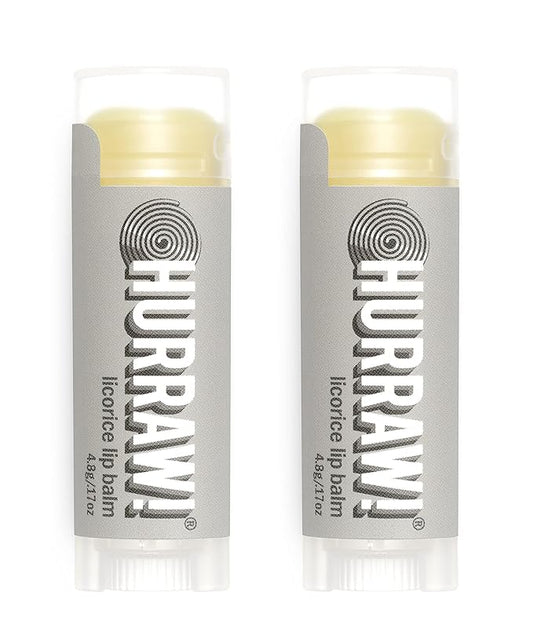 Hurraw! Licorice Lip Balm, 2 Pack: Organic, Certified Vegan, Cruelty and Gluten Free. Non-GMO, 100% Natural Ingredients. Bee, Shea, Soy and Palm Free. Made in USA-Velvo Beauty