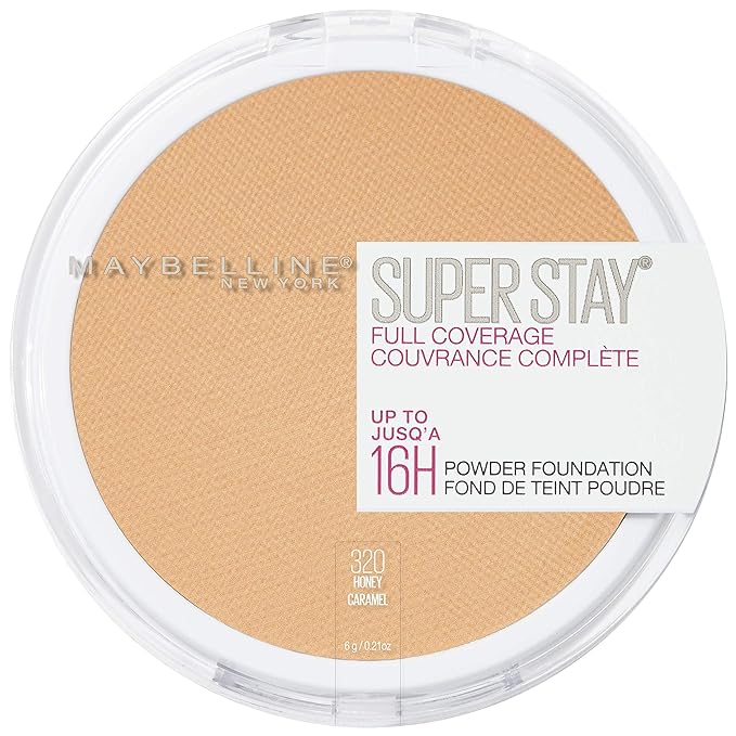 Maybelline Super Stay Full Coverage Powder Foundation Makeup, Up to 16 Hour Wear, Soft, Creamy Matte Foundation, Honey, 1 Count-Velvo Beauty