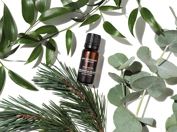 Aromatherapy Associates Breathe Pure Essential Oil Blend. Premium Undiluted Blend to Awaken Your Senses. Hand-Crafted with Eucalyptus, Tea Tree and Pine (0.33 fl oz)-Velvo Beauty