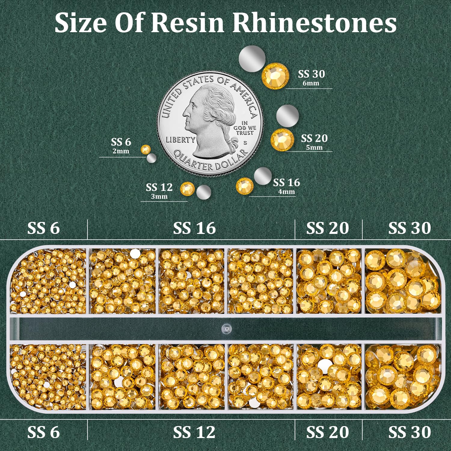 Resin Rhinestones for Crafting with B7000 Jewelry Glue, 1 Box Golden Yellow Flatback Crystals with 3Pcs 10ml Glue for Bedazzling Crafts DIY Nail Art Makeup, Gems for Clothing Shoes-Velvo Beauty