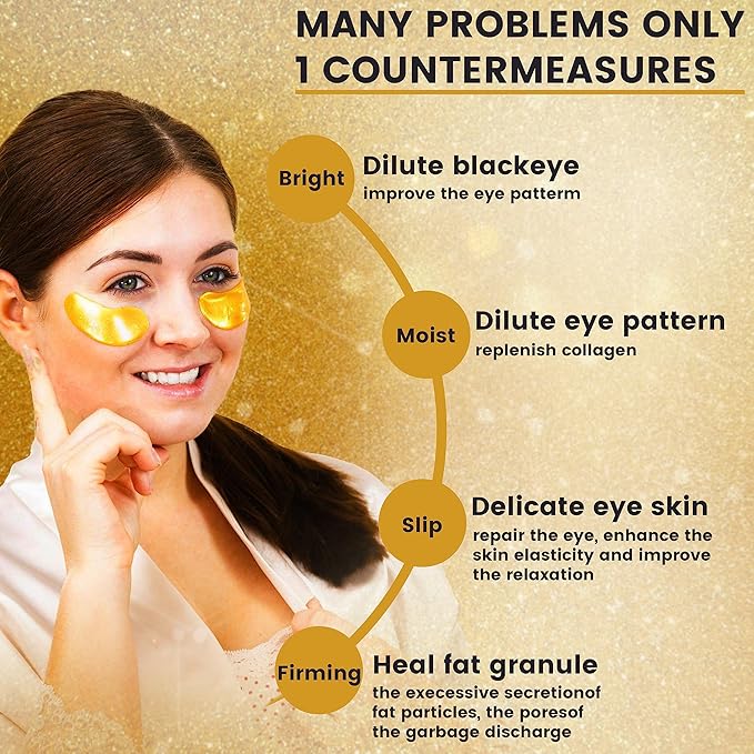 24k Gold Crystal Collagen Eye Mask-Velvo Beauty