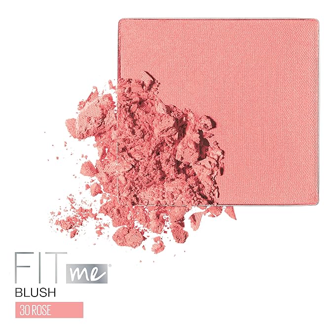 Maybelline Fit Me Powder Blush, Lightweight, Smooth, Blendable, Long-lasting All-Day Face Enhancing Makeup Color, Rose, 1 Count-Velvo Beauty