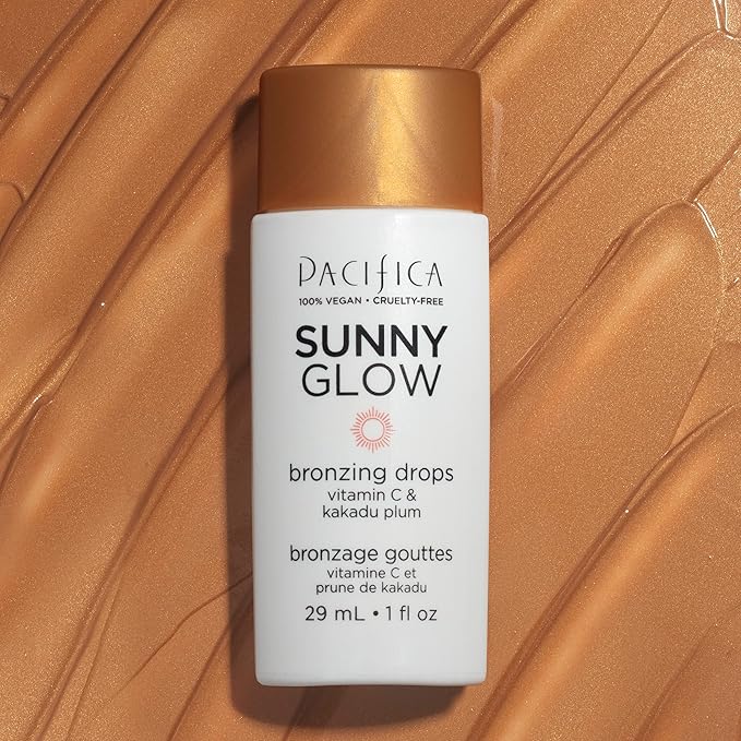 Pacifica Sunny Glow Liquid Face Bronzer Drops - Face Makeup Bronzing For Face & Cheeks for Instant Sun-Kissed Glow - Vitamin C & Glycolic Acid Infused Liquid Bronzer Illuminating Highlighting Clean-Velvo Beauty